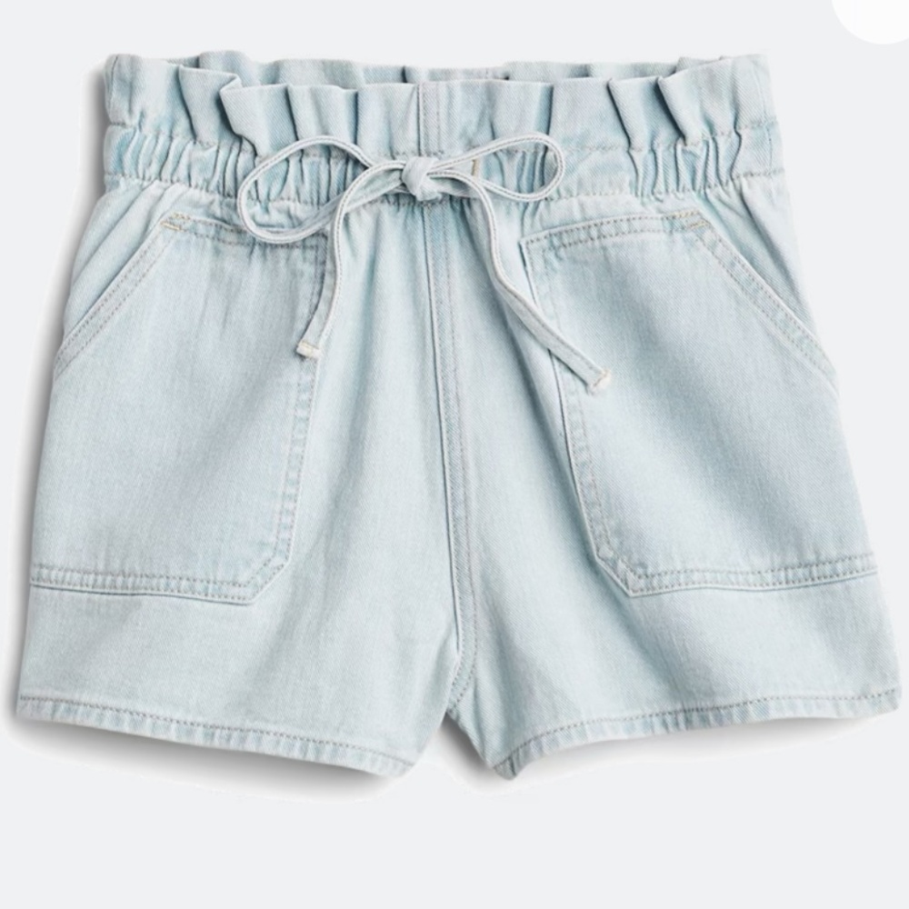 Vigoss Ginny midrise paper bag waist denim shorts